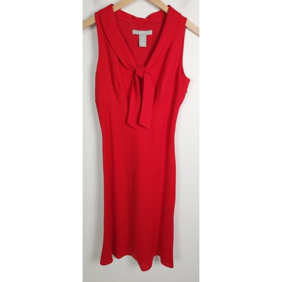 Marconi Dresses & Skirts - Marconi Women's Sz. 4 Red Linen Blend Sleeveless Sheath Midi Dress